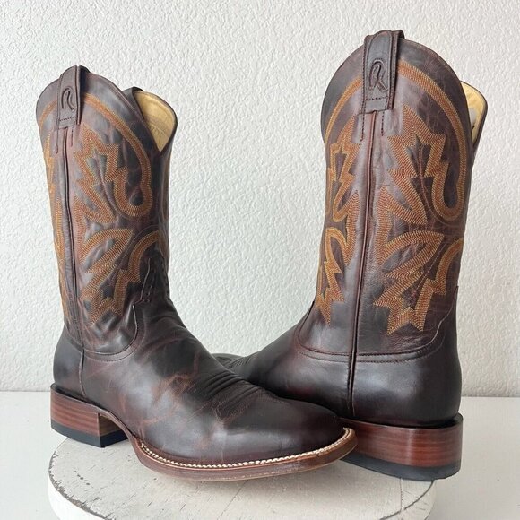 NEW Rod Patrick Mens Cowboy Boots 10.5B Perro Loco Brown Western Square Toe - Picture 13 of 13